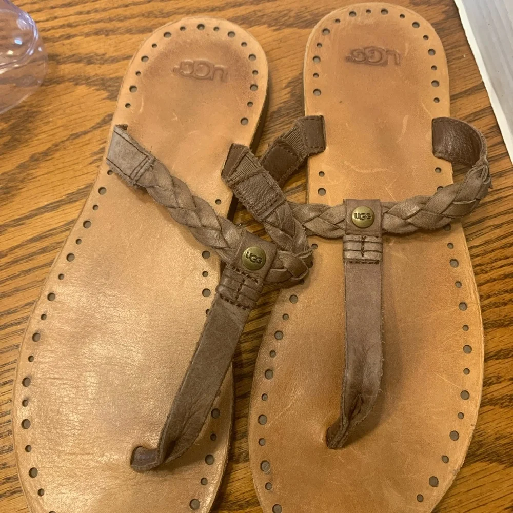 UGG Women's Brown Braided Sandals Size 8 casual hippie, festival Boho flat fun - Picture 6 of 11